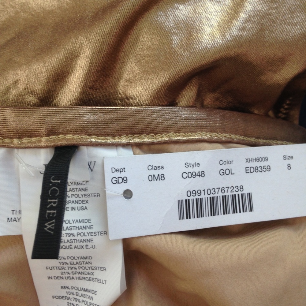 J. Crew gold Zip-front One-piece Swimsuit - Picture 4 of 5